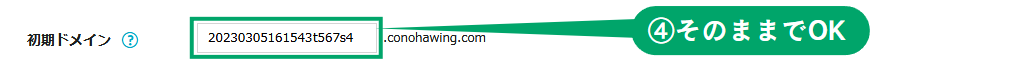 conoHa WING 初期ドメイン画面