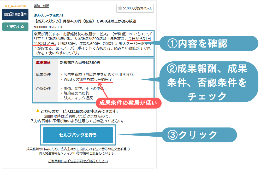 A8.netのセルフバック3